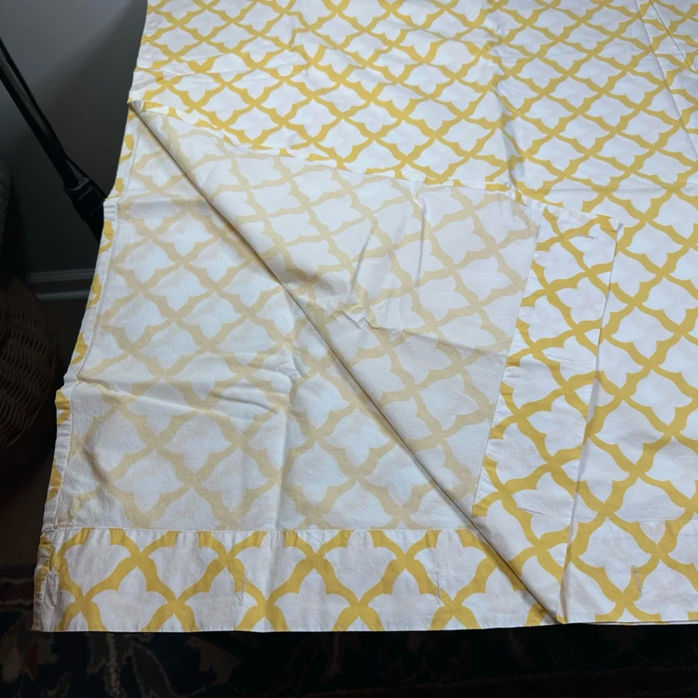 Pottery Barn Marlo Marigold Trellis Print Cotton Shower Curtain